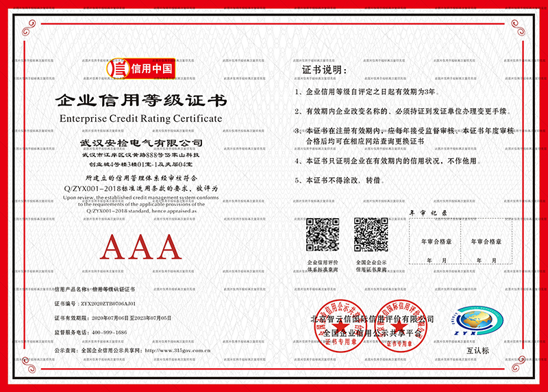 Enterprise Credit Rating Certificate