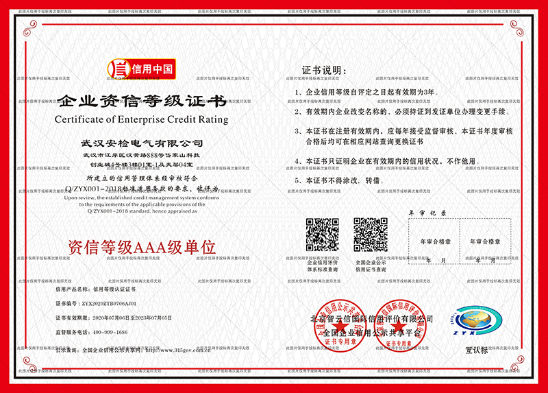 Enterprise Credit Rating Certificate